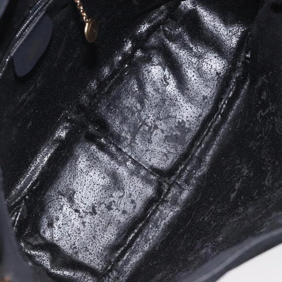 GUCCI Bamboo Hand Bag Suede Leather Black Gold 001 3444 1638 Auth bs27007 - Picture 9 of 14